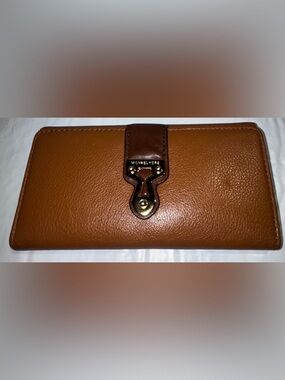 Michael Kors Tan and Brown Leather wallet with Gold Hardware